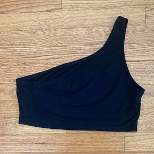 Shein Curve Bralette Women’s 0XL (12US) Black One Shoulder Asymmetrical Bandeau